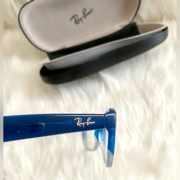 ✨RAY BAN✨ Classic Blue on Grey Gradient Square Full Rim Eyeglasses Frames - Picture 5 of 7